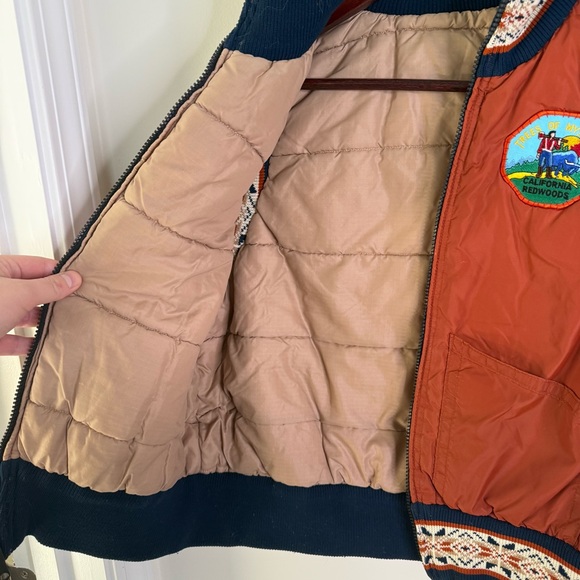 Vintage Retro Puff Vest Trees of Mystery California Redwoods Patch - Picture 6 of 9